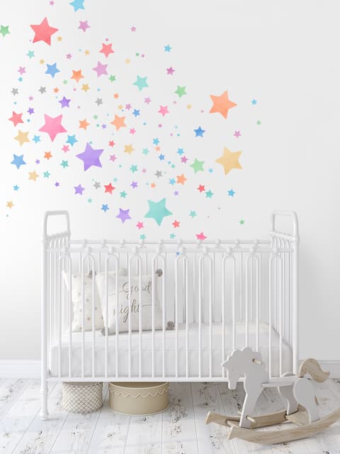 Colorful Watercolor Little Stars Wall Decal Sticker