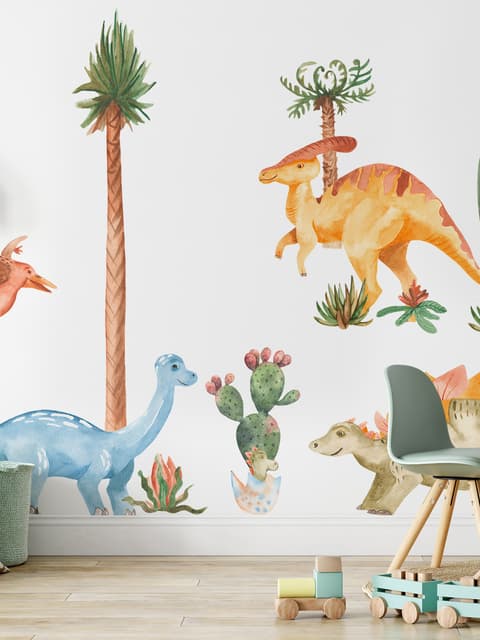 Aquarelle Dinosaures Stickers muraux Sticker