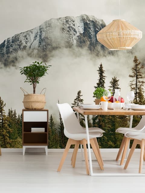 Snowy Mountain Landscape Wallpaper Mural