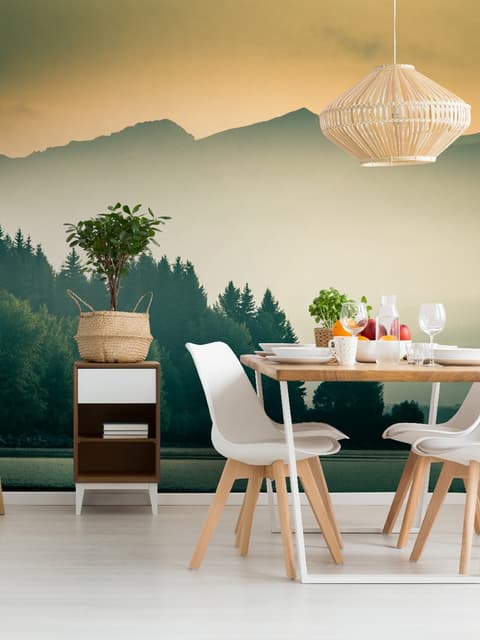 Misty Mountain View Wallpaper Mural