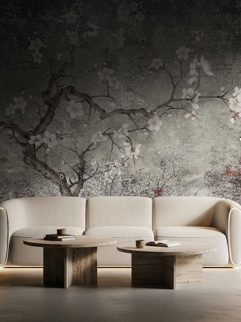 Vintage Dark Blossom Wallpaper Mural