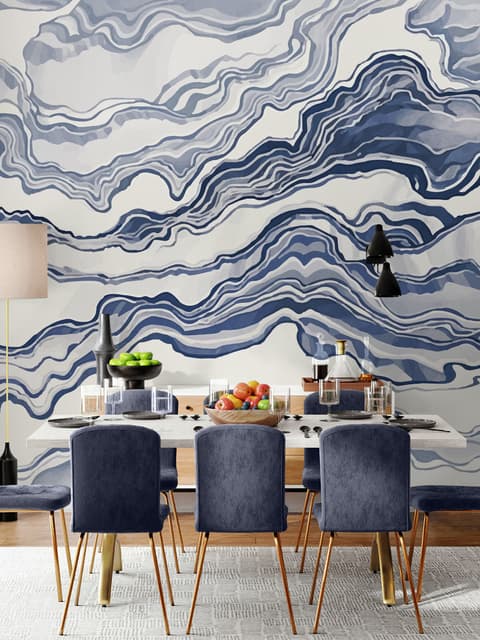 Papier peint vagues abstraites nordiques