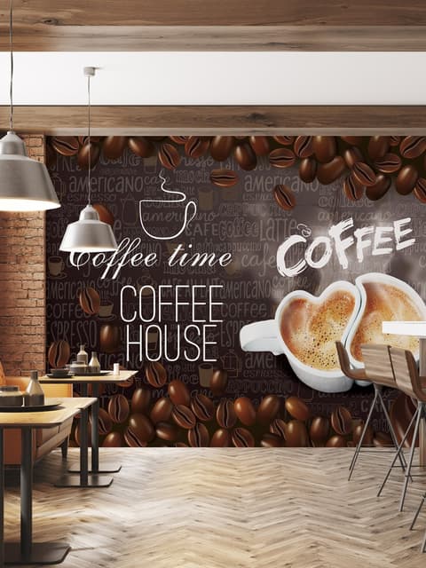 Papier peint grains de café avec moka