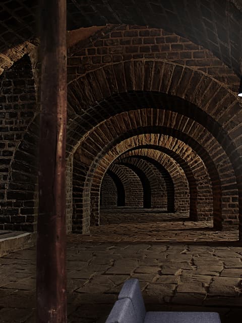 3D Look Dark Tunnel Wallpaper Mural