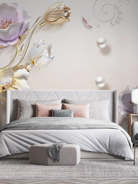 Jewelry Tulip Flower Wallpaper Mural