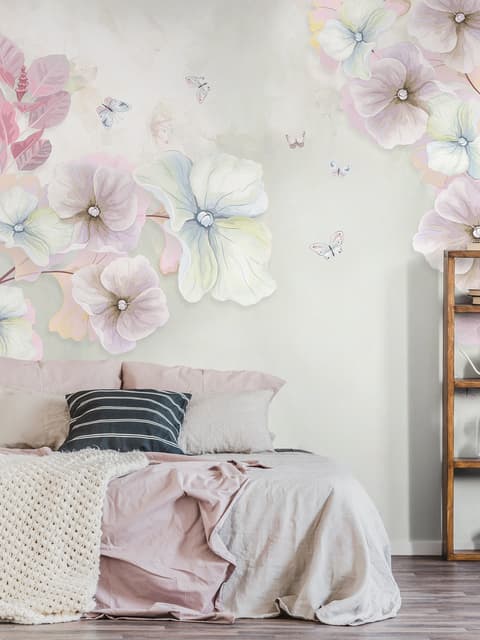 Watercolor Soft Flower Wallpaper Mural