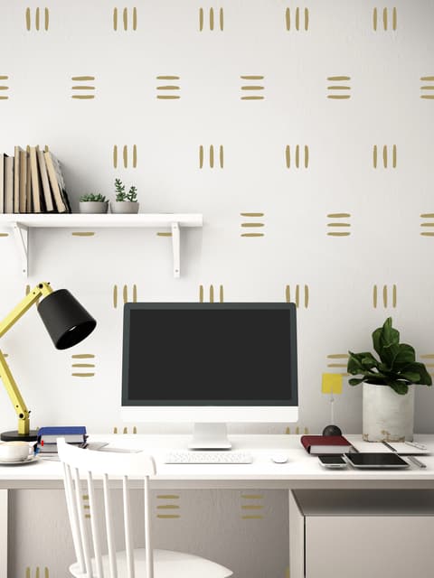 Geometric Gold Line Wall Decal Sticker