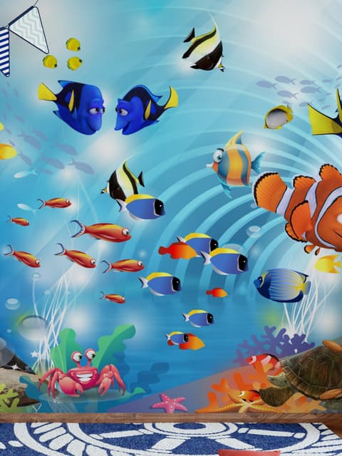 Fototapete Unterwasserwelt im Cartoon-Stil