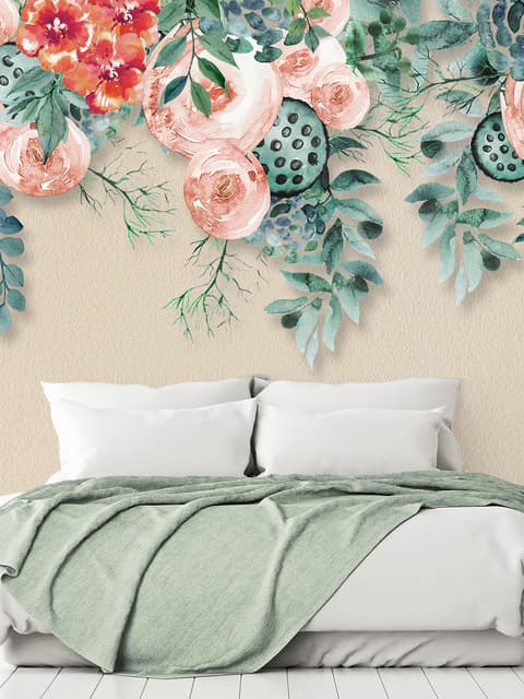 Watercolor Floral Wallpaper Mural