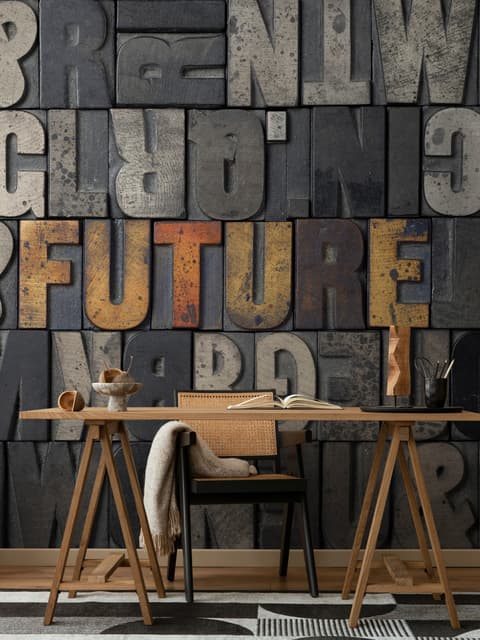 Papier peint panoramique typographie future