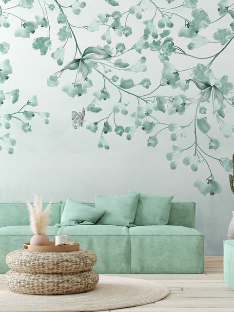 Soft Green Blossom Wallpaper Mural
