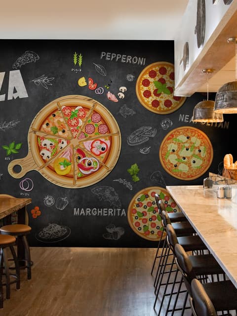 3D Look Italiano Pizza Fototapete