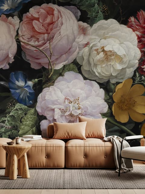 Dutch Floral Victorian Flower Bouqet Wallpaper Mural