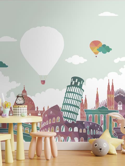 Papier peint lieux historiques pour enfants