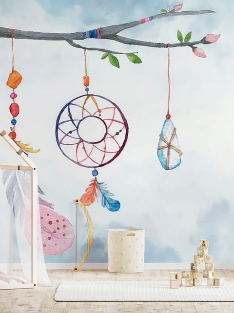 Aquarell Bunte Feder Fototapete