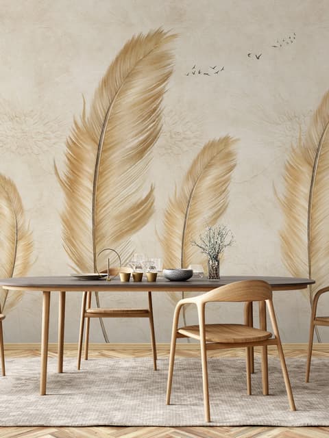 Brown Feather Wallpaper Mural