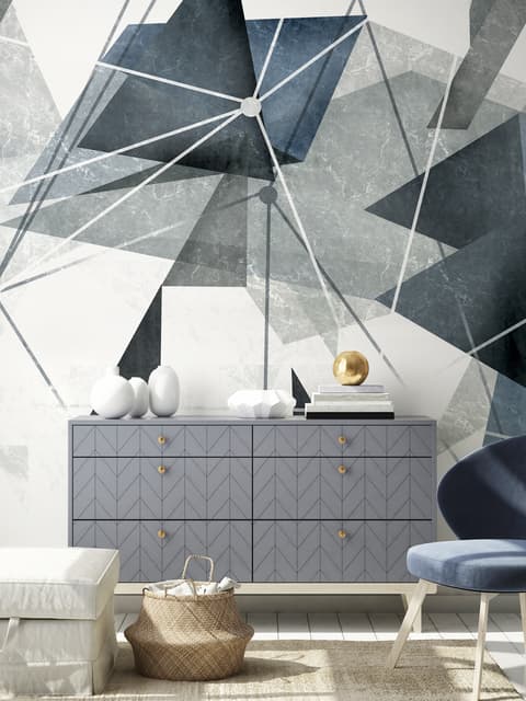 Modern Geometric Triangle Art Wallpaper Mural