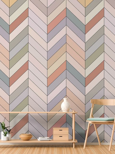 Vintage Chevron Pattern Wallpaper Mural
