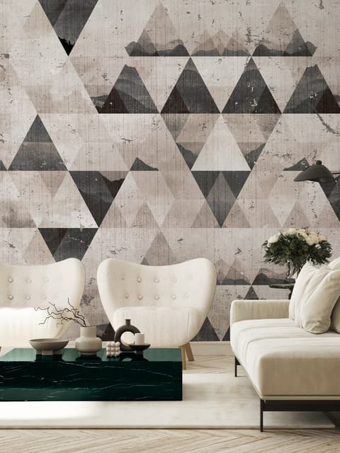 Geometric Dark Trigon Pattern Wallpaper Mural