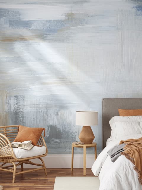 Soft Turquoise Brush Wallpaper Mural