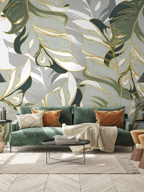 Tropical Fresh Leaf Wallpaper Mural