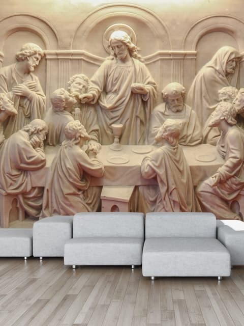 Papier peint Sculpture religieuse en ciment