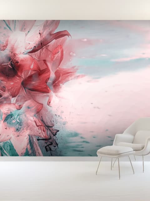 Abstract Lily Wallpaper Mural