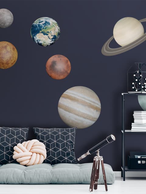 Solar System Sun and Planets Wall Decal Sticker