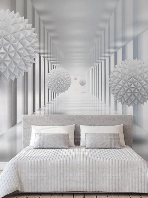 3D Look Abstract Corridor Wallpaper Mural