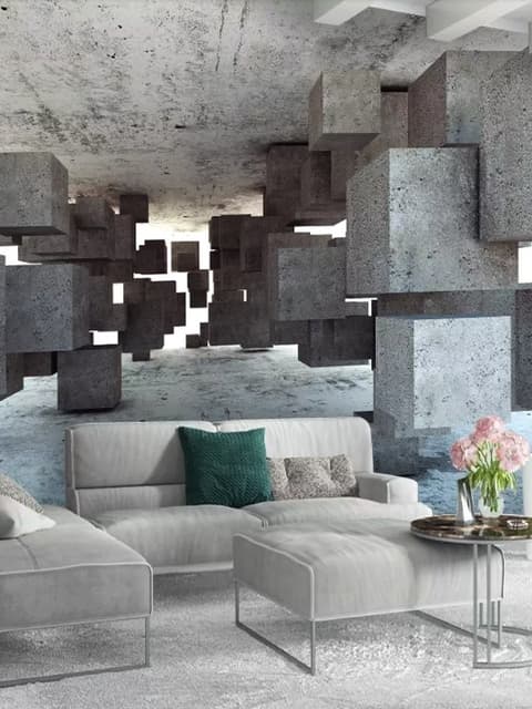 3D Look Abstract Geometric Corridor Wallpaper Mural