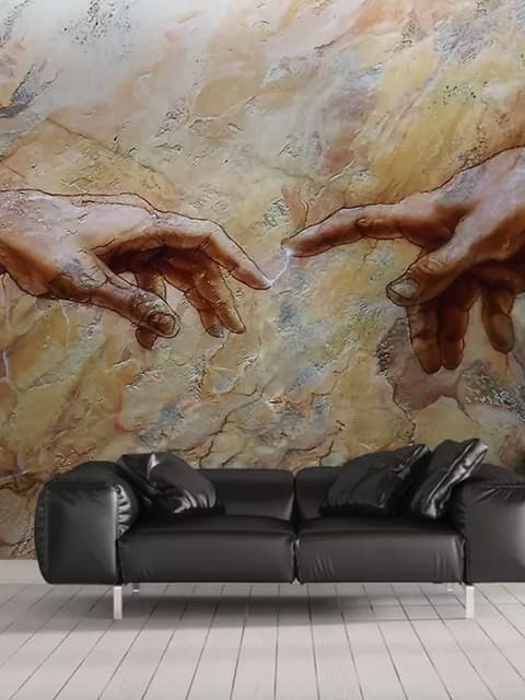 Watercolor Abstract Hands Wallpaper Mural