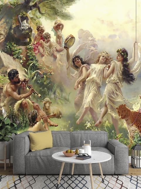 Oil Painting Abstract Angel Wallpaper Mural