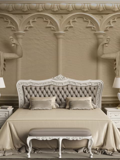 3D Embossed Look Byzantine Sculptures Wallpaper Mural