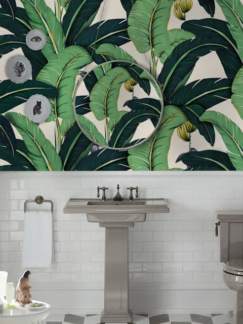 Banana Leaf Pattern Wallpaper Mural