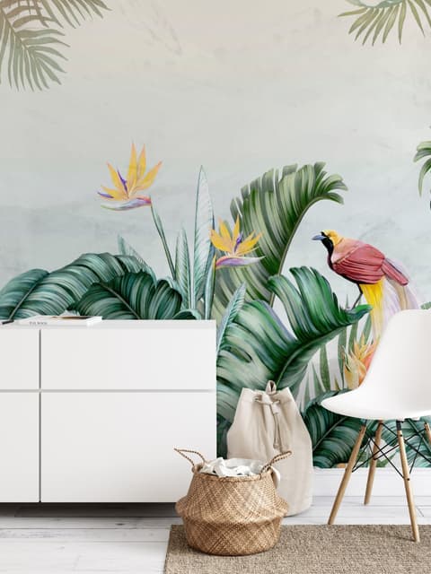Toucans and Tropical Rainforest Wallpaper Mural