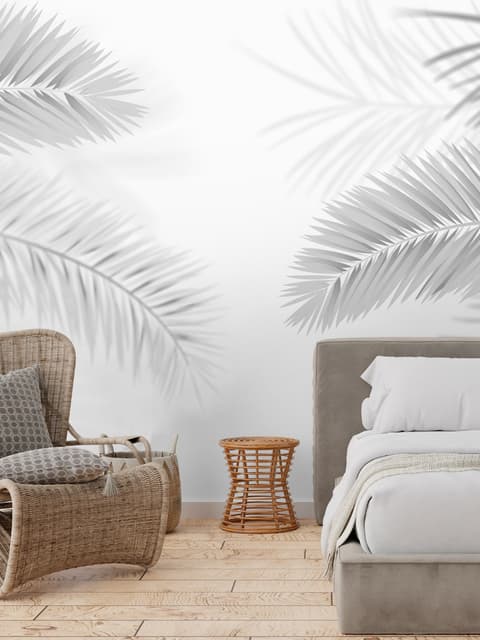Dark Tropical Leaf Wallpaper Mural