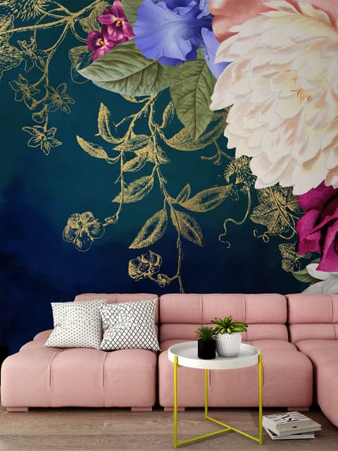 Vintage Floral Art Wallpaper Mural