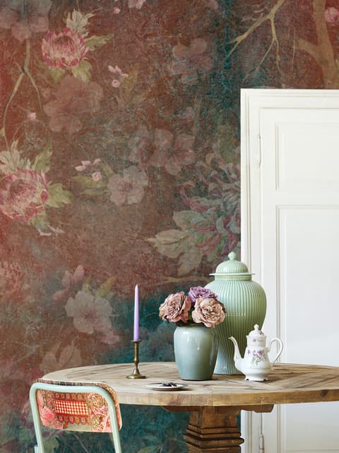 Chinoiserie Vintage Plants Wallpaper Mural