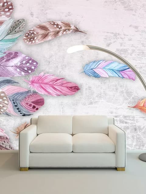 Colorful Feather Wallpaper Mural