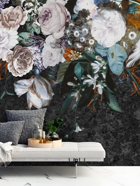 Dutch Floral Bouqet Wallpaper Wallpaper Mural