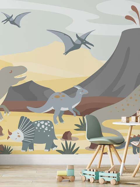 Kids Soft Dinosaurs Wallpaper Mural