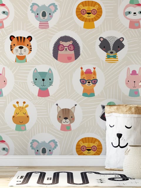 Papier peint animaux de safari mignons motif pour enfants