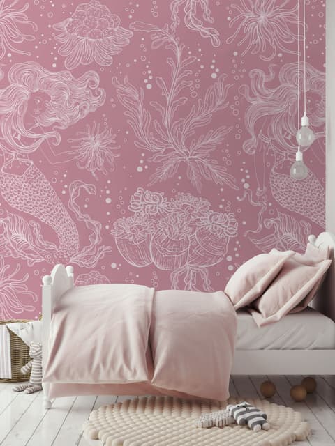 Kids Underwater Mermaid Girl Wallpaper Mural