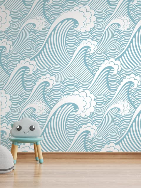 Kids Ocean Wave Pattern Wallpaper Mural