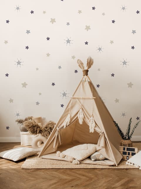 Soft Colorful Shining View Stars for Nursery Wallpaper Mural