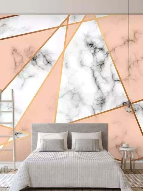 Gray Pink Marble Pattern Wallpaper Mural