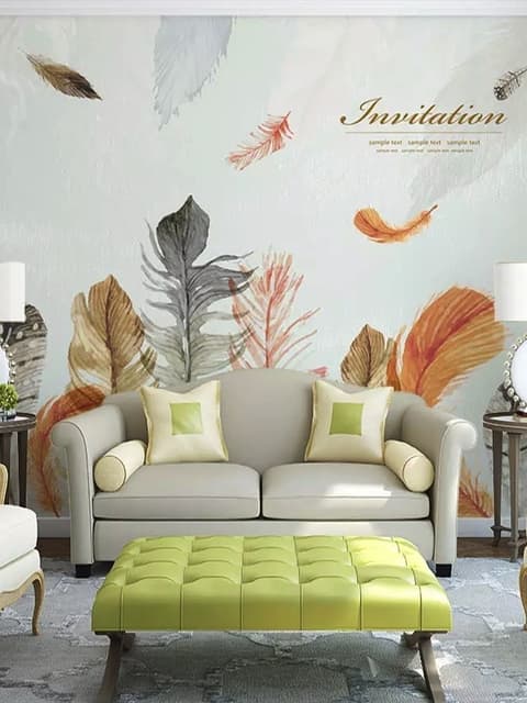 Vintage Feather Wallpaper Mural