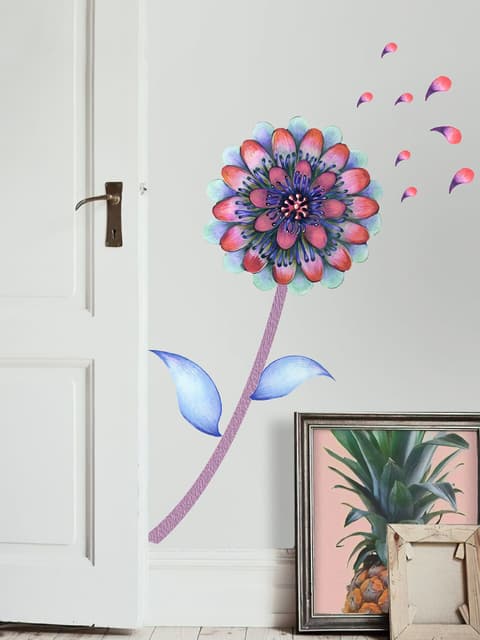 Watercolor Colorful Dahlia Florals Wall Decal Sticker