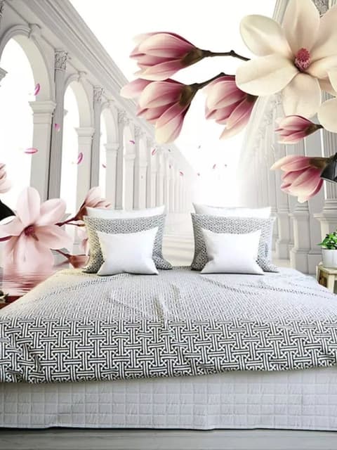Magnolia Blossom with Column Wallpaper Mural