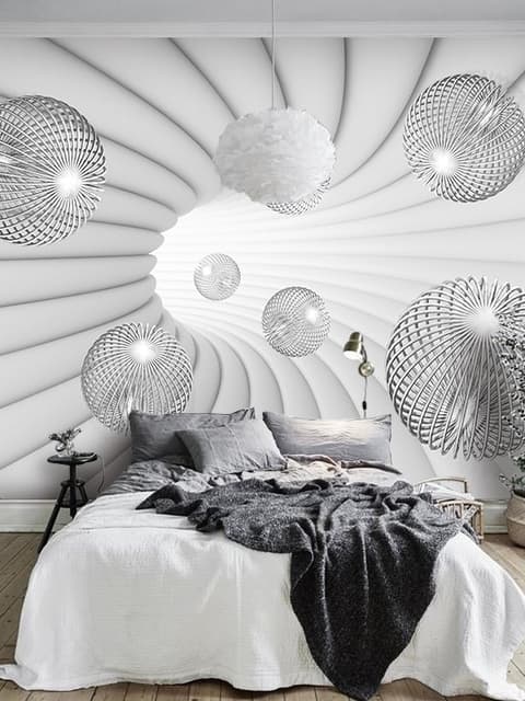 3D Look Abstract Spiral Wallpaper Mural